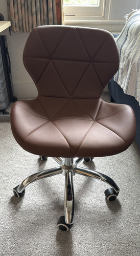 Brown faux leather swivel - brown,